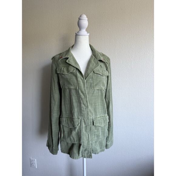 Anthropologie Sundry‎ Military Style Jacket patches LA NY Size 0 - Picture 2 of 8